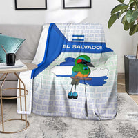 El Salvador National Symbol Blanket with Torogoz Bird and Flag Map Design - Wonder Print Shop