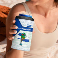 El Salvador National Symbol 4 in 1 Can Cooler Tumbler with Torogoz Bird and Flag Map Design - Wonder Print Shop