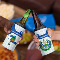 El Salvador National Symbol 4 in 1 Can Cooler Tumbler with Torogoz Bird and Flag Map Design - Wonder Print Shop