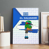 El Salvador National Symbol Canvas Wall Art with Torogoz Bird and Flag Map Design - Wonder Print Shop