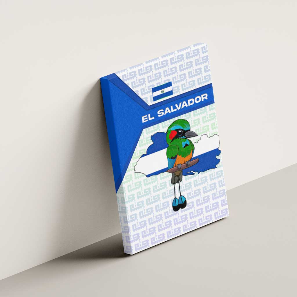 El Salvador National Symbol Canvas Wall Art with Torogoz Bird and Flag Map Design - Wonder Print Shop