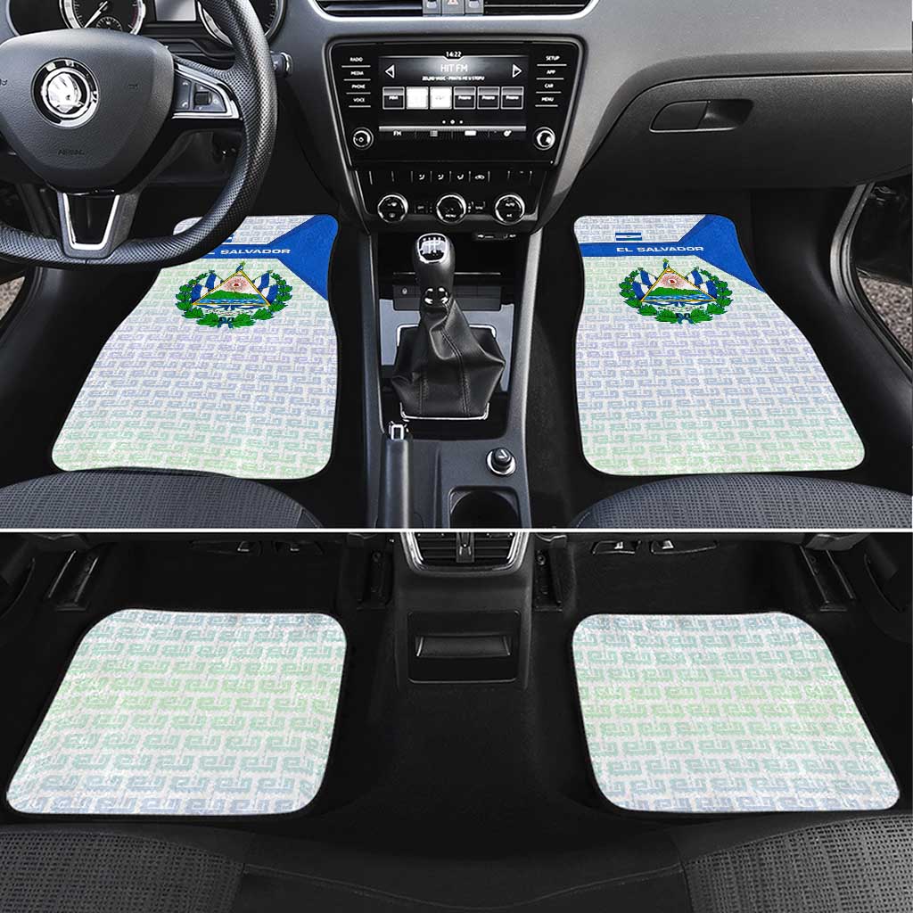 El Salvador National Symbol Car Mats with Torogoz Bird and Flag Map Design - Wonder Print Shop