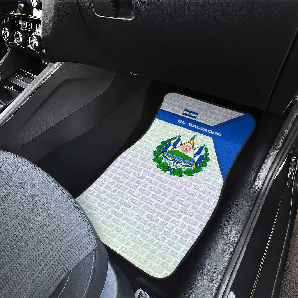 El Salvador National Symbol Car Mats with Torogoz Bird and Flag Map Design - Wonder Print Shop