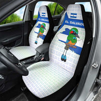El Salvador National Symbol Car Seat Cover with Torogoz Bird and Flag Map Design - Wonder Print Shop