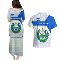 El Salvador National Symbol Couples Matching Puletasi and Hawaiian Shirt with Torogoz Bird and Flag Map Design - Wonder Print Shop