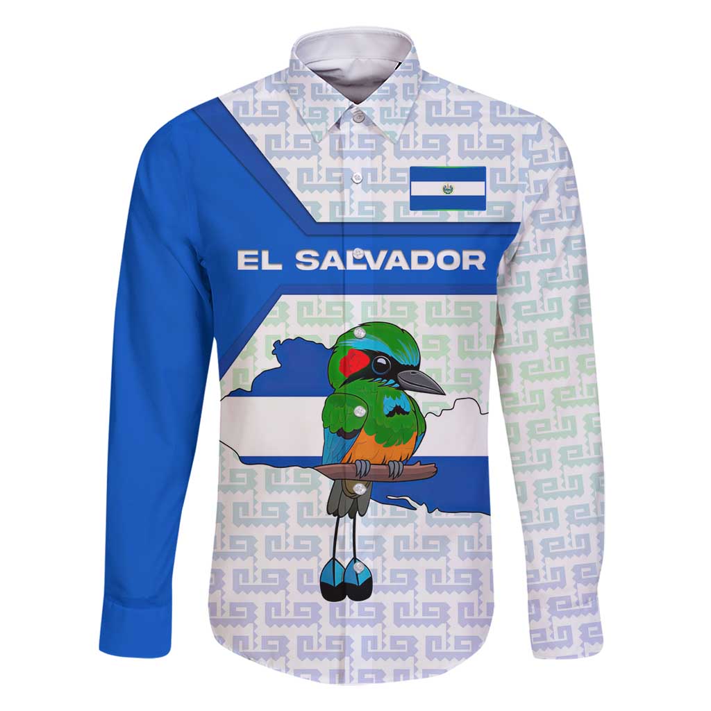 El Salvador National Symbol Family Matching Long Sleeve Bodycon Dress and Hawaiian Shirt with Torogoz Bird and Flag Map Design - Wonder Print Shop