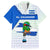 El Salvador National Symbol Family Matching Off The Shoulder Long Sleeve Dress and Hawaiian Shirt with Torogoz Bird and Flag Map Design - Wonder Print Shop