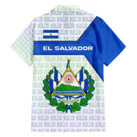 El Salvador National Symbol Family Matching Off Shoulder Maxi Dress and Hawaiian Shirt with Torogoz Bird and Flag Map Design - Wonder Print Shop