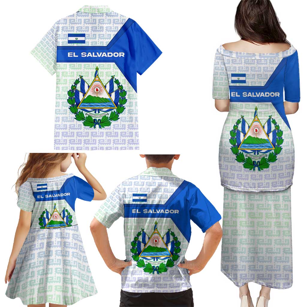 El Salvador National Symbol Family Matching Puletasi and Hawaiian Shirt with Torogoz Bird and Flag Map Design - Wonder Print Shop