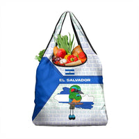 El Salvador National Symbol Grocery Bag with Torogoz Bird and Flag Map Design - Wonder Print Shop