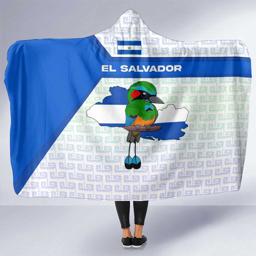 El Salvador National Symbol Hooded Blanket with Torogoz Bird and Flag Map Design - Wonder Print Shop