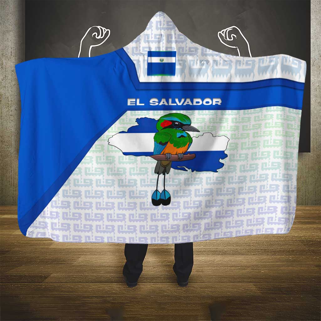 El Salvador National Symbol Hooded Blanket with Torogoz Bird and Flag Map Design - Wonder Print Shop