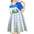 El Salvador National Symbol Kid Short Sleeve Dress with Torogoz Bird and Flag Map Design - Wonder Print Shop