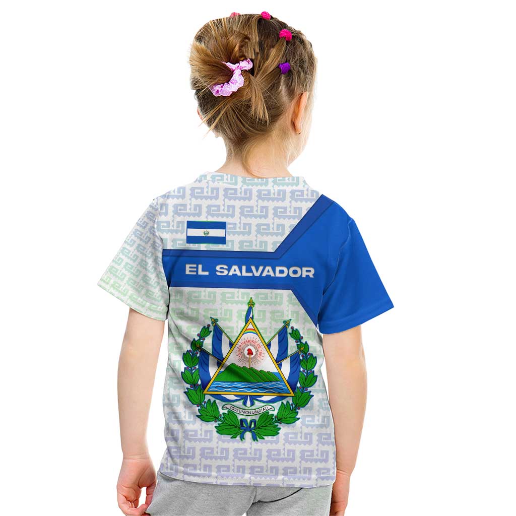 El Salvador National Symbol Kid T Shirt with Torogoz Bird and Flag Map Design - Wonder Print Shop