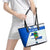El Salvador National Symbol Leather Tote Bag with Torogoz Bird and Flag Map Design - Wonder Print Shop