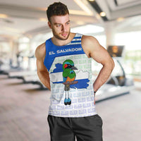 El Salvador National Symbol Men Tank Top with Torogoz Bird and Flag Map Design - Wonder Print Shop