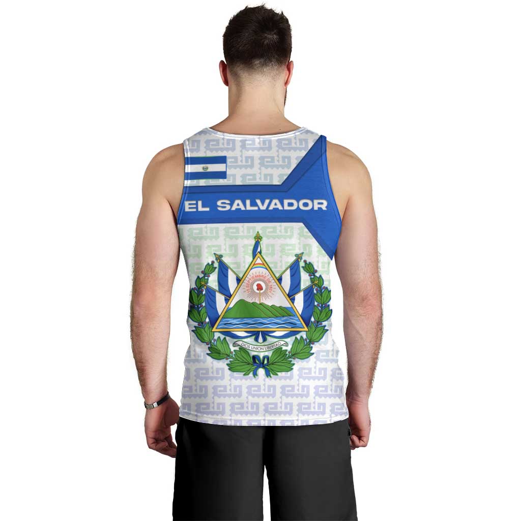 El Salvador National Symbol Men Tank Top with Torogoz Bird and Flag Map Design - Wonder Print Shop