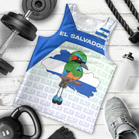 El Salvador National Symbol Men Tank Top with Torogoz Bird and Flag Map Design - Wonder Print Shop