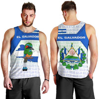El Salvador National Symbol Men Tank Top with Torogoz Bird and Flag Map Design - Wonder Print Shop