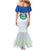 El Salvador National Symbol Mermaid Dress with Torogoz Bird and Flag Map Design - Wonder Print Shop