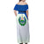 El Salvador National Symbol Off Shoulder Maxi Dress with Torogoz Bird and Flag Map Design - Wonder Print Shop