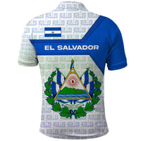El Salvador National Symbol Polo Shirt with Torogoz Bird and Flag Map Design - Wonder Print Shop