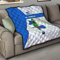 El Salvador National Symbol Quilt with Torogoz Bird and Flag Map Design - Wonder Print Shop
