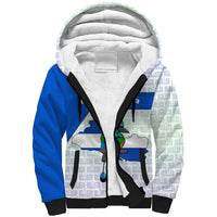 El Salvador National Symbol Sherpa Hoodie with Torogoz Bird and Flag Map Design - Wonder Print Shop