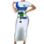 El Salvador National Symbol Short Sleeve Bodycon Dress with Torogoz Bird and Flag Map Design - Wonder Print Shop