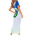 El Salvador National Symbol Short Sleeve Bodycon Dress with Torogoz Bird and Flag Map Design - Wonder Print Shop