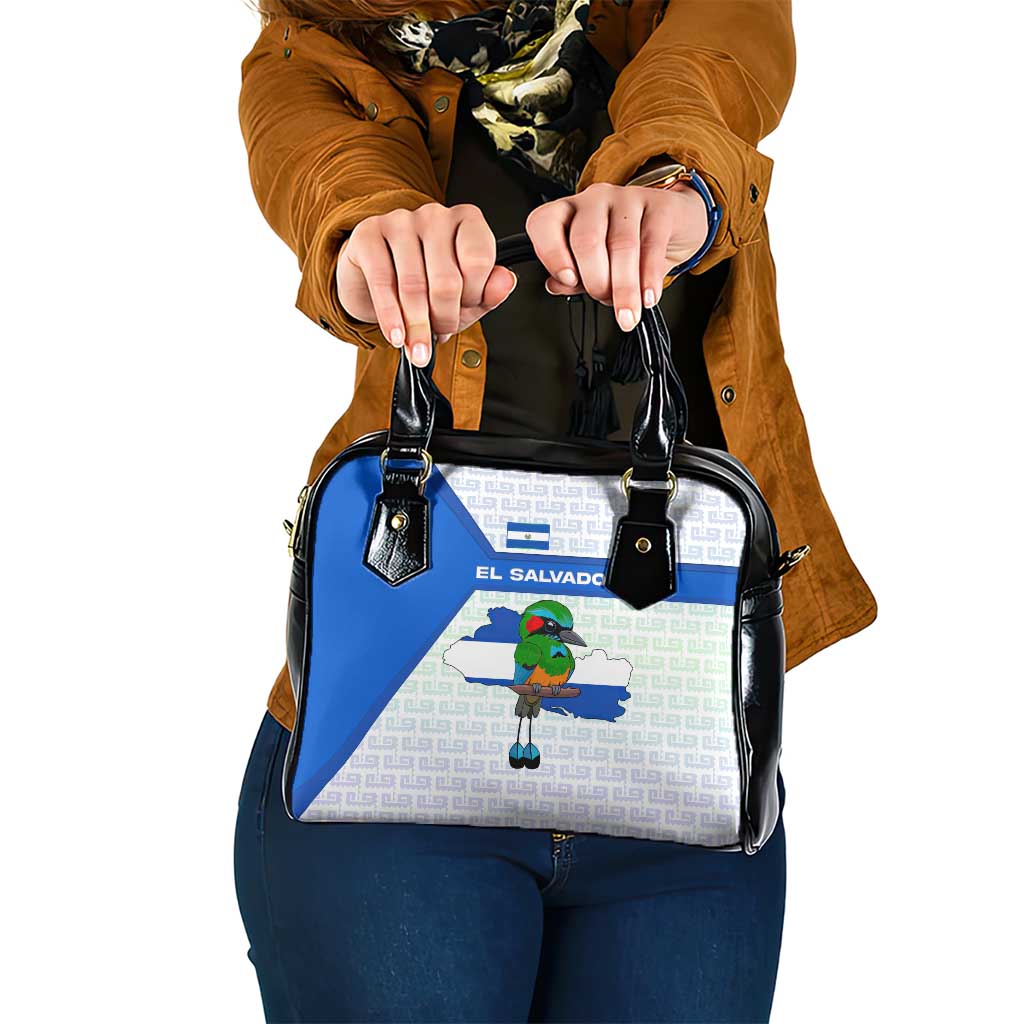 El Salvador National Symbol Shoulder Handbag with Torogoz Bird and Flag Map Design - Wonder Print Shop