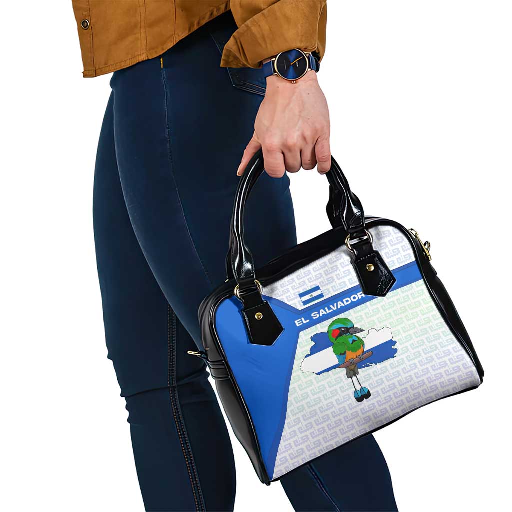 El Salvador National Symbol Shoulder Handbag with Torogoz Bird and Flag Map Design - Wonder Print Shop