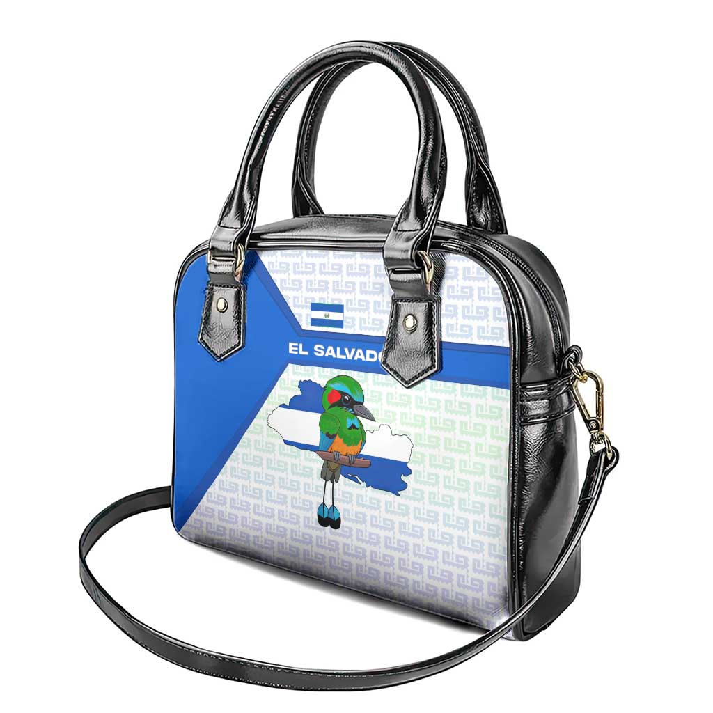 El Salvador National Symbol Shoulder Handbag with Torogoz Bird and Flag Map Design - Wonder Print Shop