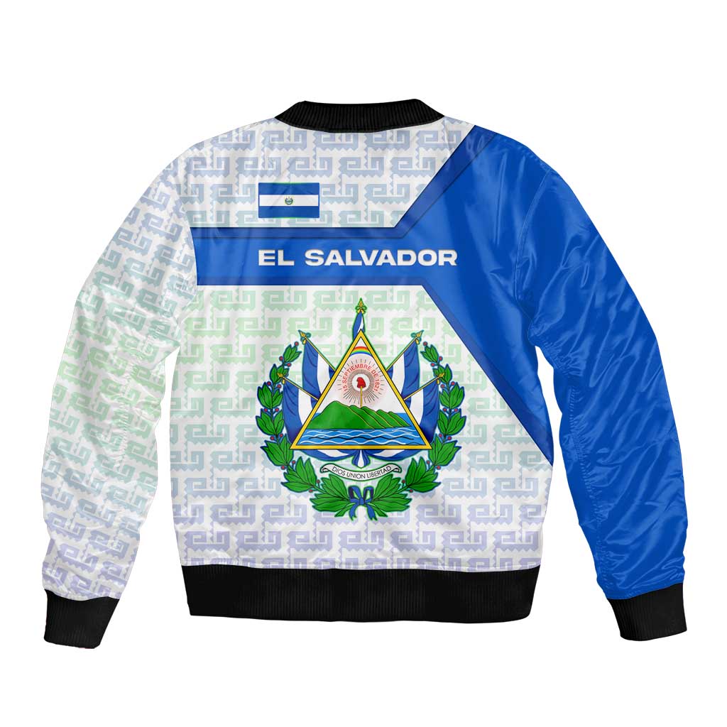 El Salvador National Symbol Sleeve Zip Bomber Jacket with Torogoz Bird and Flag Map Design - Wonder Print Shop