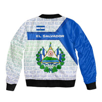 El Salvador National Symbol Sleeve Zip Bomber Jacket with Torogoz Bird and Flag Map Design - Wonder Print Shop