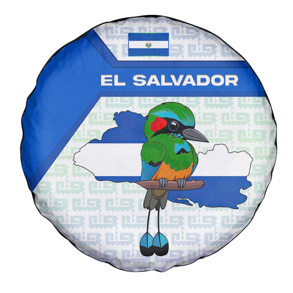 El Salvador National Symbol Spare Tire Cover with Torogoz Bird and Flag Map Design - Wonder Print Shop