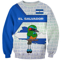 El Salvador National Symbol Sweatshirt with Torogoz Bird and Flag Map Design - Wonder Print Shop