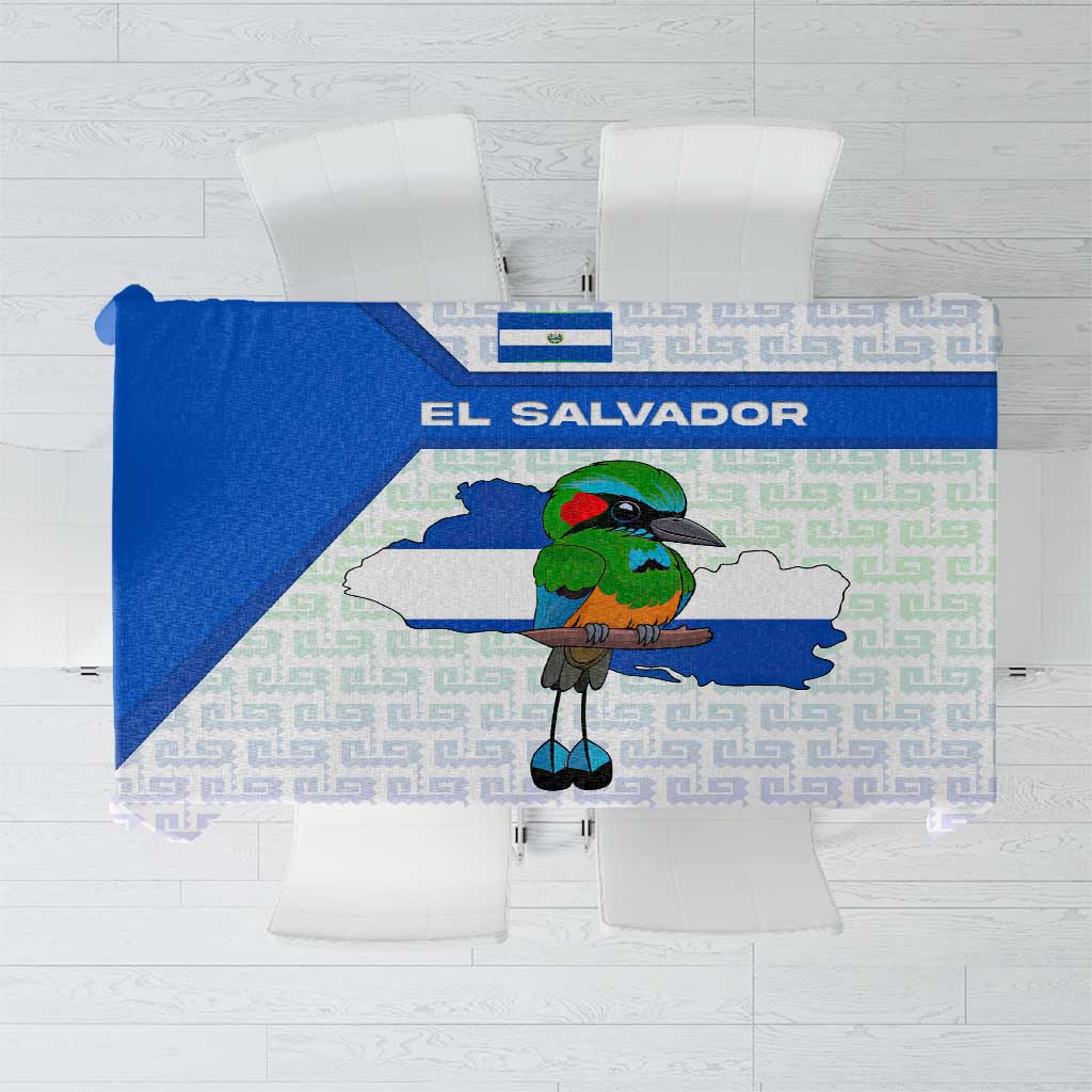 El Salvador National Symbol Tablecloth with Torogoz Bird and Flag Map Design - Wonder Print Shop