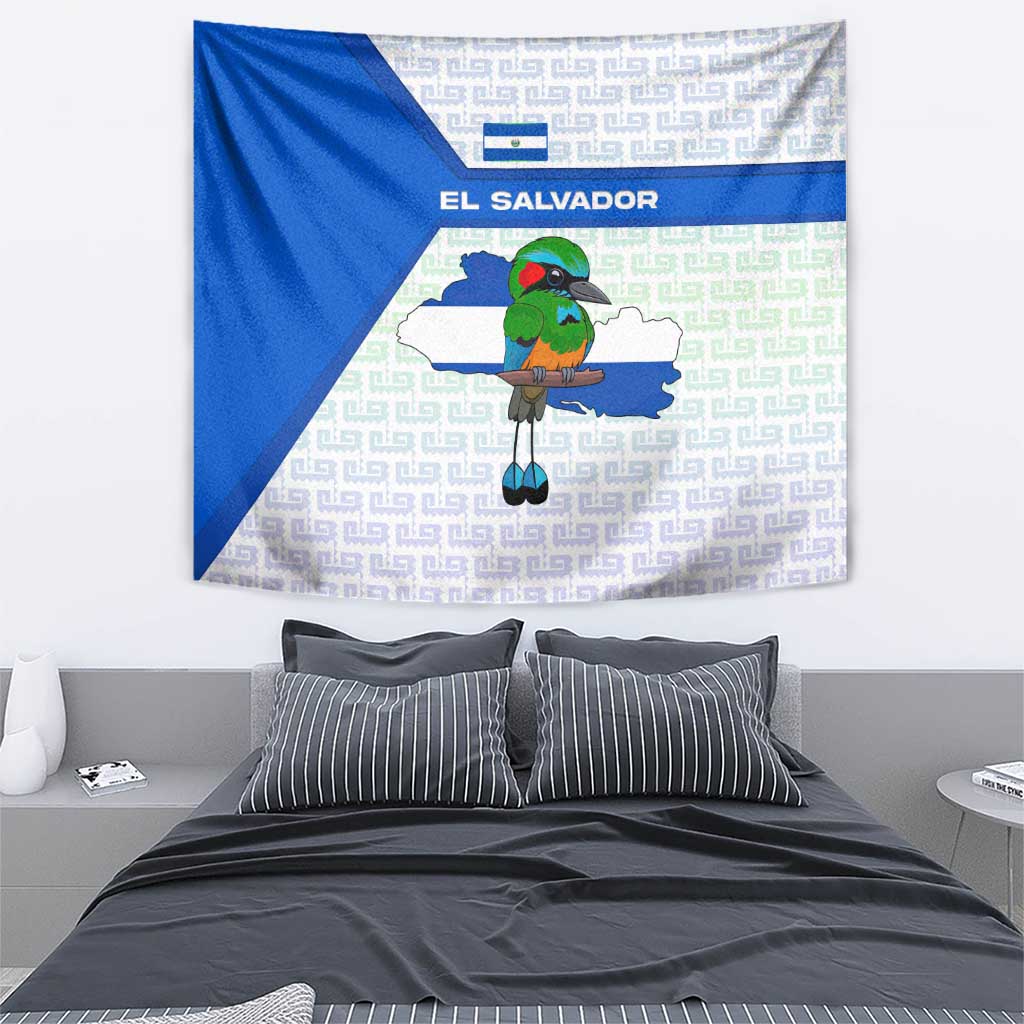 El Salvador National Symbol Tapestry with Torogoz Bird and Flag Map Design - Wonder Print Shop
