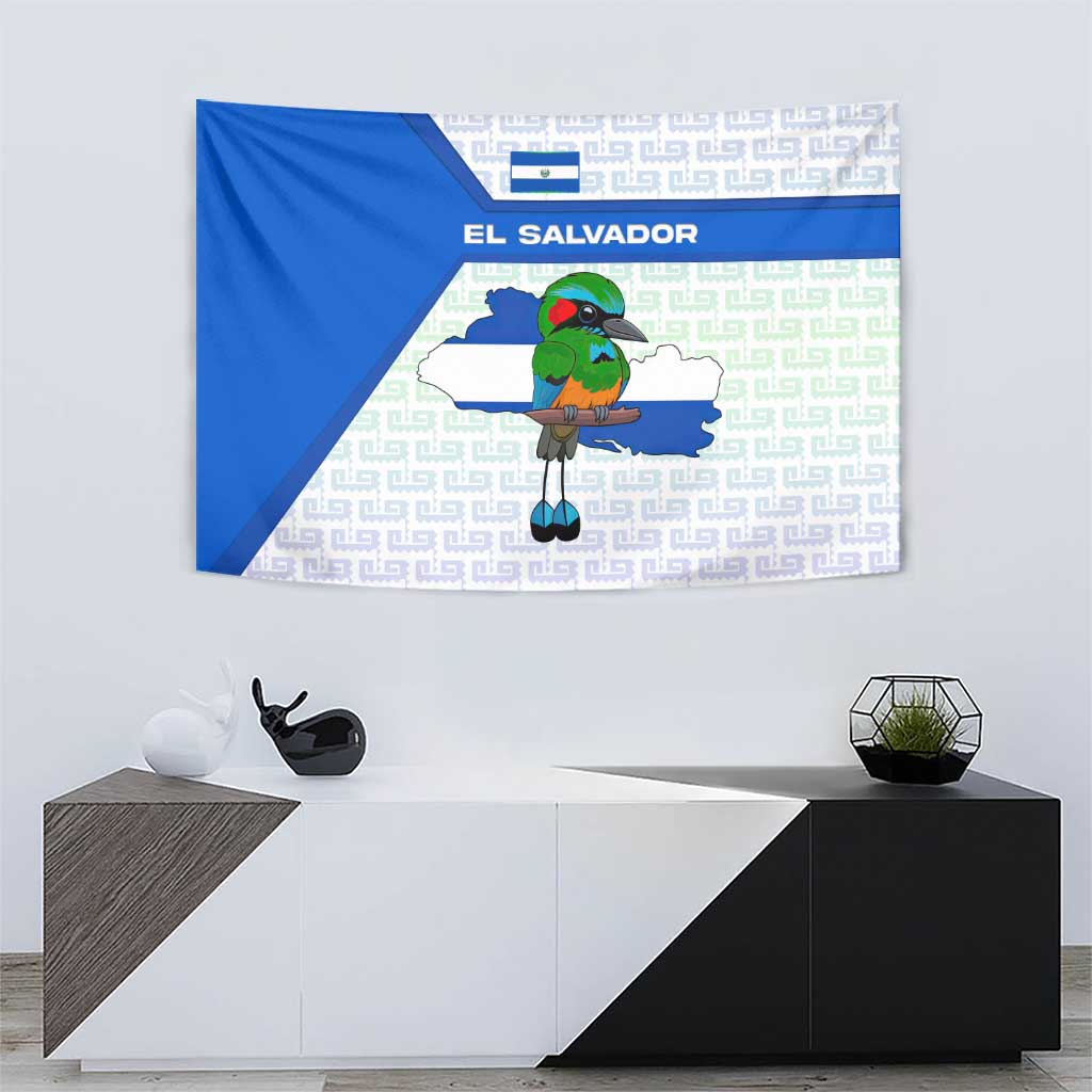 El Salvador National Symbol Tapestry with Torogoz Bird and Flag Map Design - Wonder Print Shop