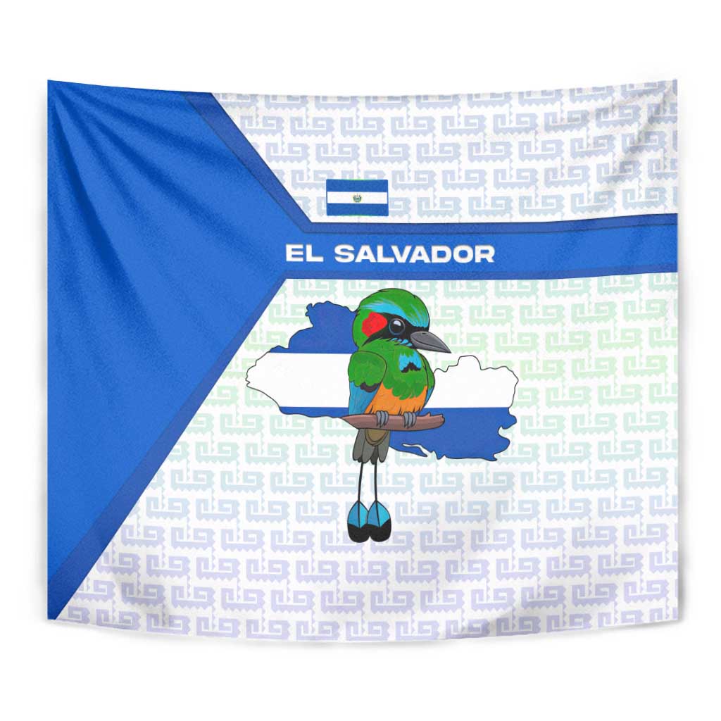 El Salvador National Symbol Tapestry with Torogoz Bird and Flag Map Design - Wonder Print Shop