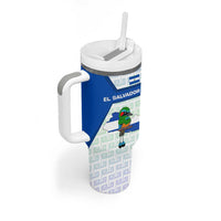 El Salvador National Symbol Tumbler With Handle with Torogoz Bird and Flag Map Design - Wonder Print Shop