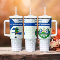 El Salvador National Symbol Tumbler With Handle with Torogoz Bird and Flag Map Design - Wonder Print Shop