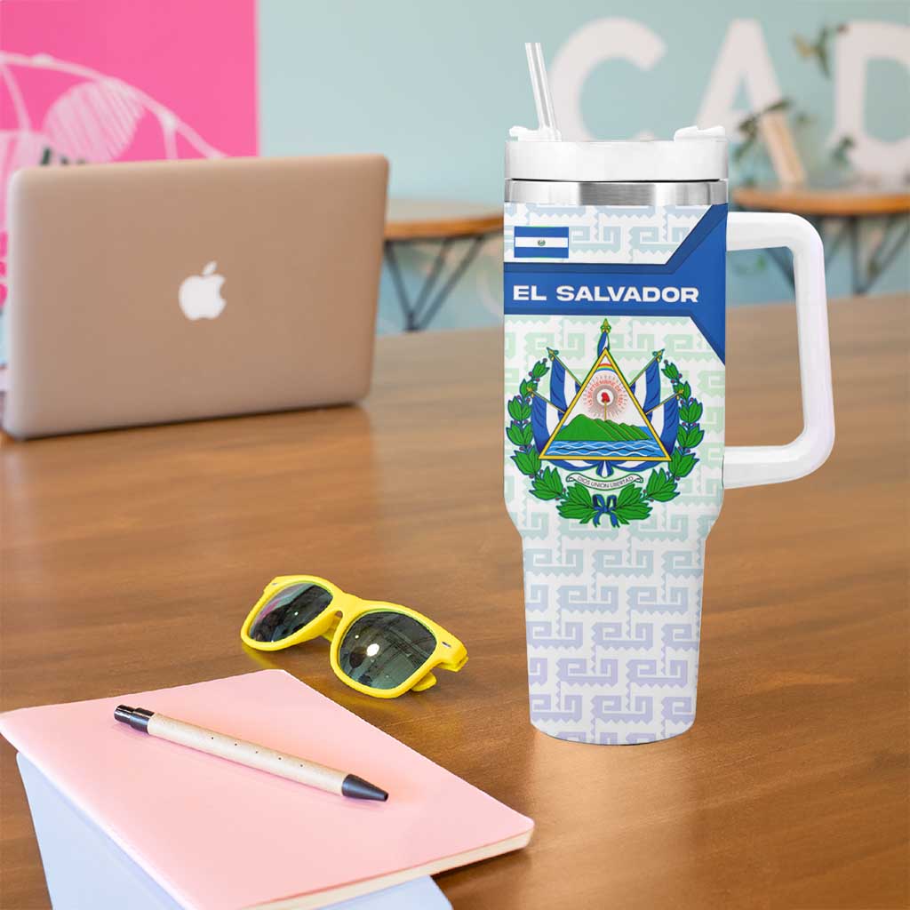 El Salvador National Symbol Tumbler With Handle with Torogoz Bird and Flag Map Design - Wonder Print Shop