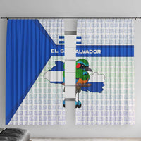El Salvador National Symbol Window Curtain with Torogoz Bird and Flag Map Design - Wonder Print Shop