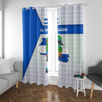 El Salvador National Symbol Window Curtain with Torogoz Bird and Flag Map Design - Wonder Print Shop