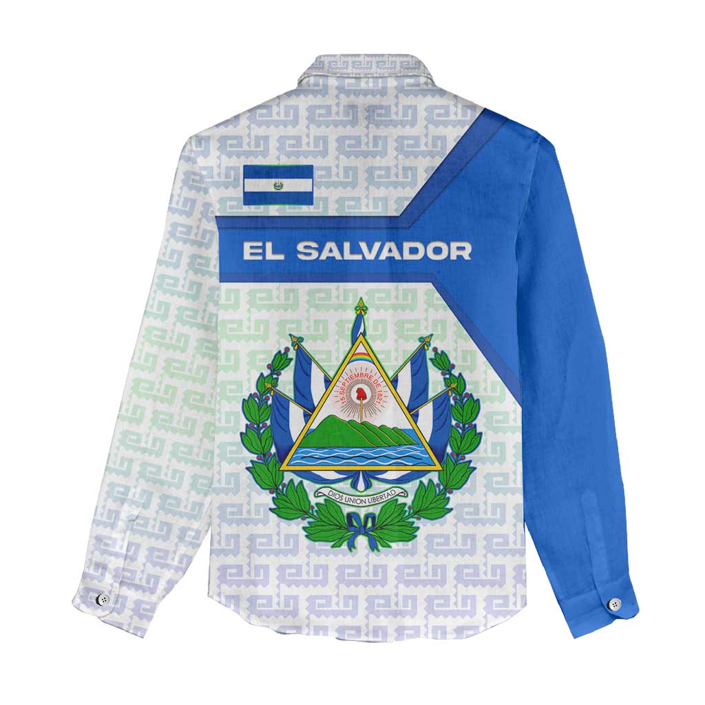 El Salvador National Symbol Women Casual Shirt with Torogoz Bird and Flag Map Design - Wonder Print Shop