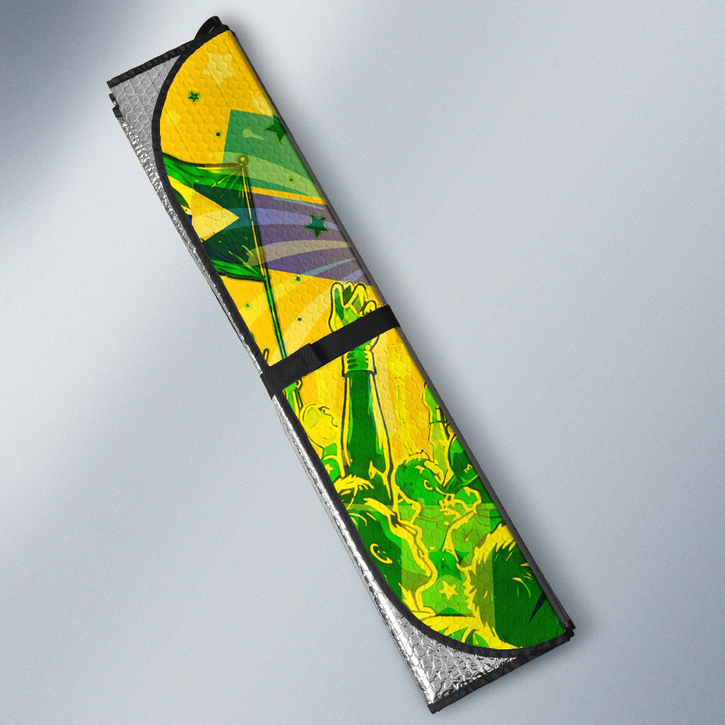 Brazil Football Champions 2026 Auto Sun Shade Sovereign Jaguar Golden Trophy 3D Graphic Design