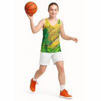 Brazil Football Champions 2026 Basketball Jersey Sovereign Jaguar Golden Trophy 3D Graphic Design