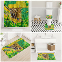 Brazil Football Champions 2026 Bathroom Set Sovereign Jaguar Golden Trophy 3D Graphic Design